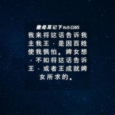 Picture 04 - 撒 母 耳 记 下 14:15 CUVS - 我 来 将 这 话 告 诉 我 主 我 王 ， - Bible Verse Picture