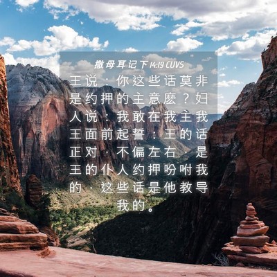 Picture 04 - 撒 母 耳 记 下 14:19 CUVS - 王 说 ： 你 这 些 话 莫 非 是 约 押 - Bible Verse Picture