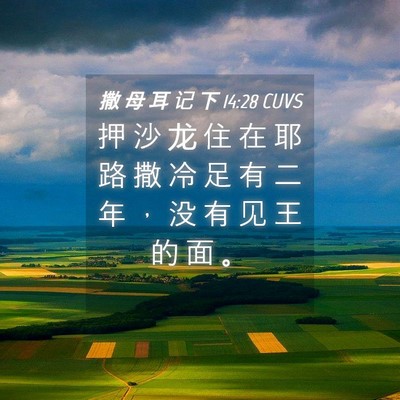 Picture 04 - 撒 母 耳 记 下 14:28 CUVS - 押 沙 龙 住 在 耶 路 撒 冷 足 有 二 - Bible Verse Picture