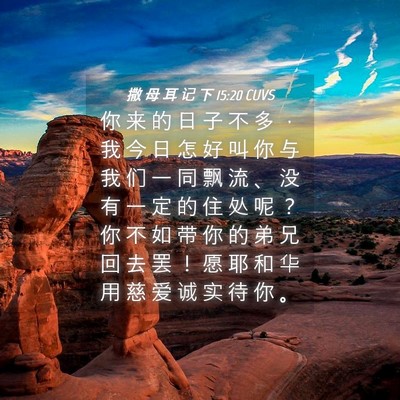 Picture 04 - 撒 母 耳 记 下 15:20 CUVS - 你 来 的 日 子 不 多 ， 我 今 日 怎 - Bible Verse Picture