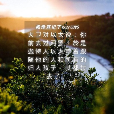 Picture 04 - 撒 母 耳 记 下 15:22 CUVS - 大 卫 对 以 太 说 ： 你 前 去 过 河 - Bible Verse Picture