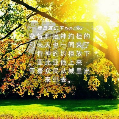 Picture 04 - 撒 母 耳 记 下 15:24 CUVS - 撒 督 和 抬 神 约 柜 的 利 未 人 也 - Bible Verse Picture