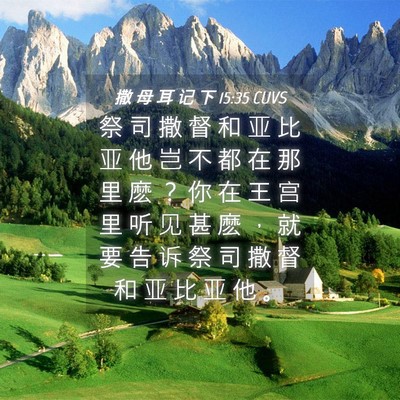 Picture 04 - 撒 母 耳 记 下 15:35 CUVS - 祭 司 撒 督 和 亚 比 亚 他 岂 不 都 - Bible Verse Picture