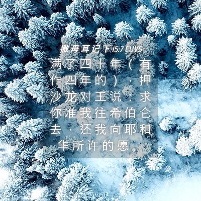 Picture 04 - 撒 母 耳 记 下 15:7 CUVS - 满 了 四 十 年 （ 有 作 四 年 的 ） - Bible Verse Picture