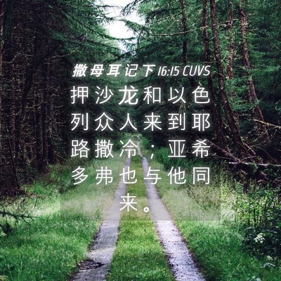Picture 04 - 撒 母 耳 记 下 16:15 CUVS - 押 沙 龙 和 以 色 列 众 人 来 到 耶 - Bible Verse Picture