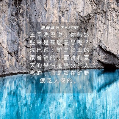 Picture 04 - 撒 母 耳 记 下 16:2 CUVS - 王 问 洗 巴 说 ： 你 带 这 些 来 是 - Bible Verse Picture