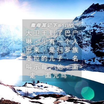 Picture 04 - 撒 母 耳 记 下 16:5 CUVS - 大 卫 王 到 了 巴 户 琳 ， 见 有 一 - Bible Verse Picture