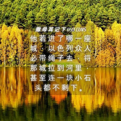Picture 04 - 撒 母 耳 记 下 17:13 CUVS - 他 若 进 了 哪 一 座 城 ， 以 色 列 - Bible Verse Picture