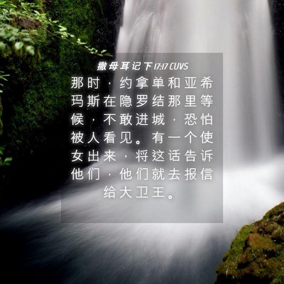 Picture 04 - 撒 母 耳 记 下 17:17 CUVS - 那 时 ， 约 拿 单 和 亚 希 玛 斯 在 - Bible Verse Picture