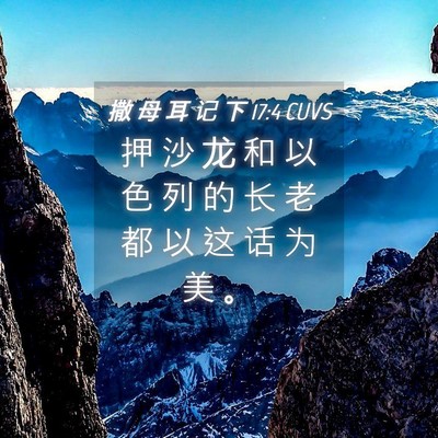 Picture 04 - 撒 母 耳 记 下 17:4 CUVS - 押 沙 龙 和 以 色 列 的 长 老 都 以 - Bible Verse Picture