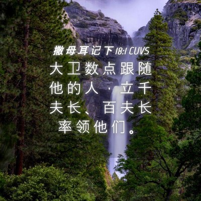 Picture 04 - 撒 母 耳 记 下 18:1 CUVS - 大 卫 数 点 跟 随 他 的 人 ， 立 千 - Bible Verse Picture