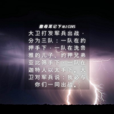 Picture 04 - 撒 母 耳 记 下 18:2 CUVS - 大 卫 打 发 军 兵 出 战 ， 分 为 三 - Bible Verse Picture