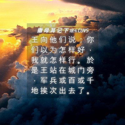Picture 04 - 撒 母 耳 记 下 18:4 CUVS - 王 向 他 们 说 ： 你 们 以 为 怎 样 - Bible Verse Picture