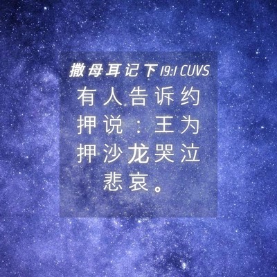 Picture 04 - 撒 母 耳 记 下 19:1 CUVS - 有 人 告 诉 约 押 说 ： 王 为 押 沙 - Bible Verse Picture