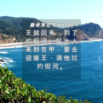 Picture 04 - 撒 母 耳 记 下 19:15 CUVS - 王 就 回 来 ， 到 了 约 但 河 。 犹 - Bible Verse Picture
