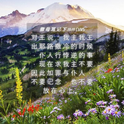 Picture 04 - 撒 母 耳 记 下 19:19 CUVS - 对 王 说 ： 我 主 我 王 出 耶 路 撒 - Bible Verse Picture