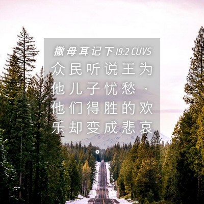 Picture 04 - 撒 母 耳 记 下 19:2 CUVS - 众 民 听 说 王 为 他 儿 子 忧 愁 ， - Bible Verse Picture