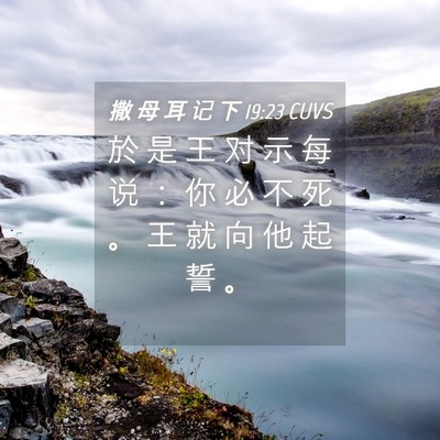 Picture 04 - 撒 母 耳 记 下 19:23 CUVS - 於 是 王 对 示 每 说 ： 你 必 不 死 - Bible Verse Picture