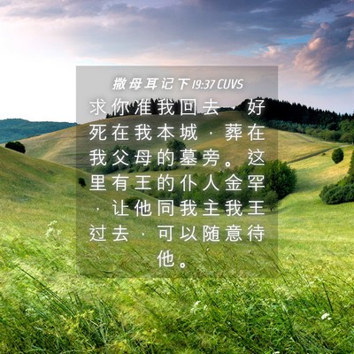 Picture 04 - 撒 母 耳 记 下 19:37 CUVS - 求 你 准 我 回 去 ， 好 死 在 我 本 - Bible Verse Picture