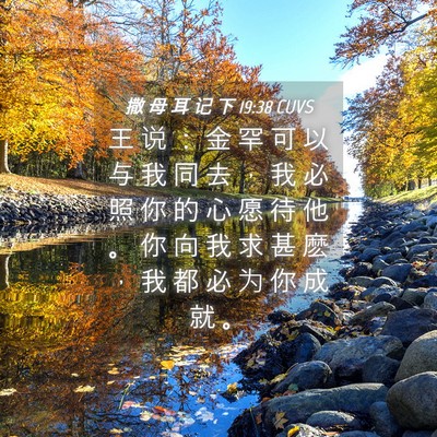Picture 04 - 撒 母 耳 记 下 19:38 CUVS - 王 说 ： 金 罕 可 以 与 我 同 去 ， - Bible Verse Picture