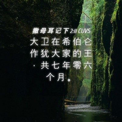 Picture 04 - 撒 母 耳 记 下 2:11 CUVS - 大 卫 在 希 伯 仑 作 犹 大 家 的 王 - Bible Verse Picture