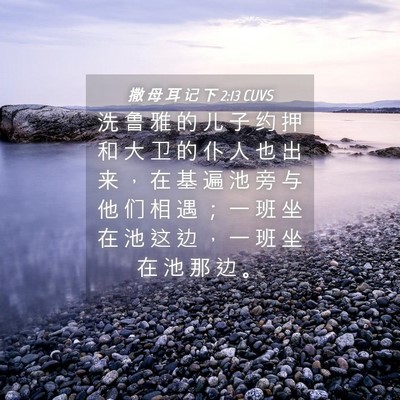 Picture 04 - 撒 母 耳 记 下 2:13 CUVS - 洗 鲁 雅 的 儿 子 约 押 和 大 卫 的 - Bible Verse Picture