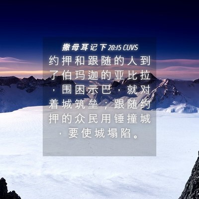 Picture 04 - 撒 母 耳 记 下 20:15 CUVS - 约 押 和 跟 随 的 人 到 了 伯 玛 迦 - Bible Verse Picture