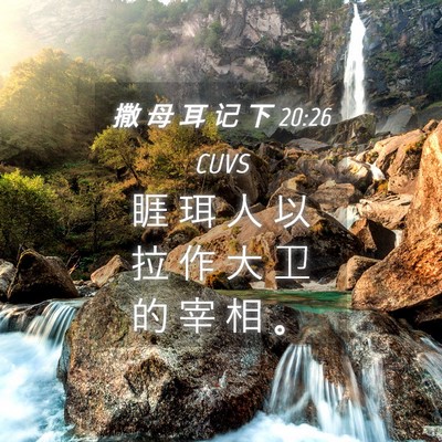 Picture 04 - 撒 母 耳 记 下 20:26 CUVS - 睚 珥 人 以 拉 作 大 卫 的 宰 相 - Bible Verse Picture