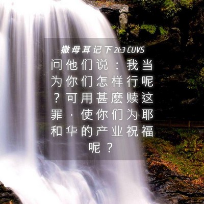 Picture 04 - 撒 母 耳 记 下 21:3 CUVS - 问 他 们 说 ： 我 当 为 你 们 怎 样 - Bible Verse Picture