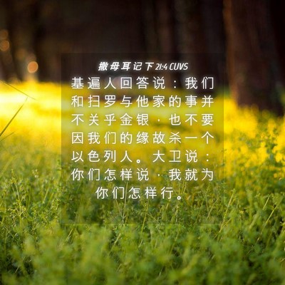 Picture 04 - 撒 母 耳 记 下 21:4 CUVS - 基 遍 人 回 答 说 ： 我 们 和 扫 罗 - Bible Verse Picture