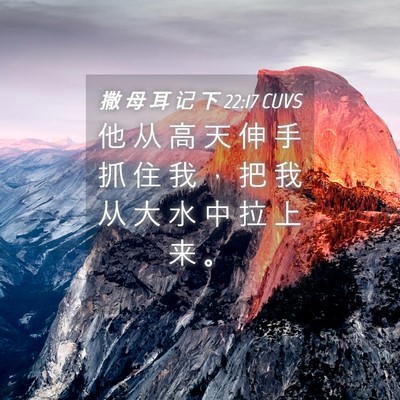 Picture 04 - 撒 母 耳 记 下 22:17 CUVS - 他 从 高 天 伸 手 抓 住 我 ， 把 我 - Bible Verse Picture