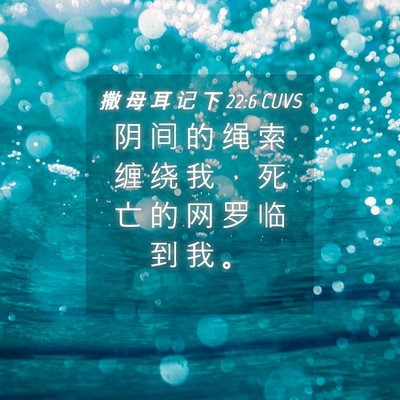 Picture 04 - 撒 母 耳 记 下 22:6 CUVS - 阴 间 的 绳 索 缠 绕 我 ， 死 亡 的 - Bible Verse Picture