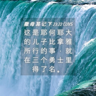 Picture 04 - 撒 母 耳 记 下 23:22 CUVS - 这 是 耶 何 耶 大 的 儿 子 比 拿 雅 - Bible Verse Picture