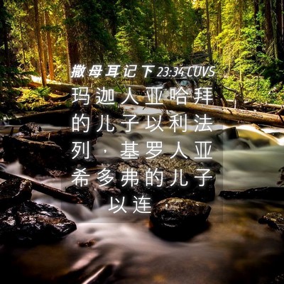 Picture 04 - 撒 母 耳 记 下 23:34 CUVS - 玛 迦 人 亚 哈 拜 的 儿 子 以 利 法 - Bible Verse Picture