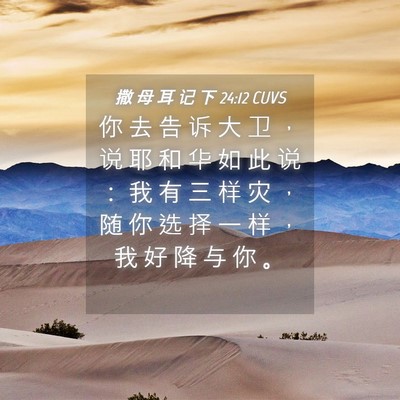 Picture 04 - 撒 母 耳 记 下 24:12 CUVS - 你 去 告 诉 大 卫 ， 说 耶 和 华 如 - Bible Verse Picture
