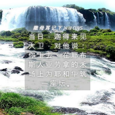 Picture 04 - 撒 母 耳 记 下 24:18 CUVS - 当 日 ， 迦 得 来 见 大 卫 ， 对 他 - Bible Verse Picture