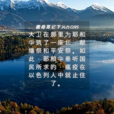 Picture 04 - 撒 母 耳 记 下 24:25 CUVS - 大 卫 在 那 里 为 耶 和 华 筑 了 一 - Bible Verse Picture
