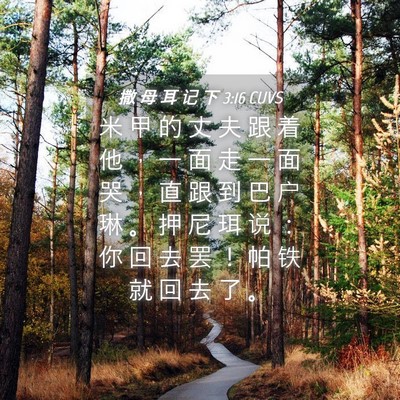 Picture 04 - 撒 母 耳 记 下 3:16 CUVS - 米 甲 的 丈 夫 跟 着 他 ， 一 面 走 - Bible Verse Picture