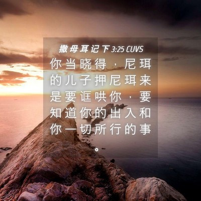 Picture 04 - 撒 母 耳 记 下 3:25 CUVS - 你 当 晓 得 ， 尼 珥 的 儿 子 押 尼 - Bible Verse Picture