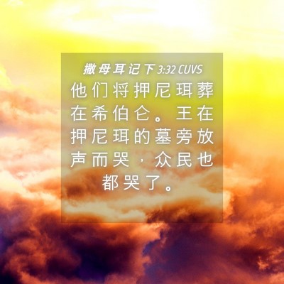 Picture 04 - 撒 母 耳 记 下 3:32 CUVS - 他 们 将 押 尼 珥 葬 在 希 伯 仑 。 - Bible Verse Picture