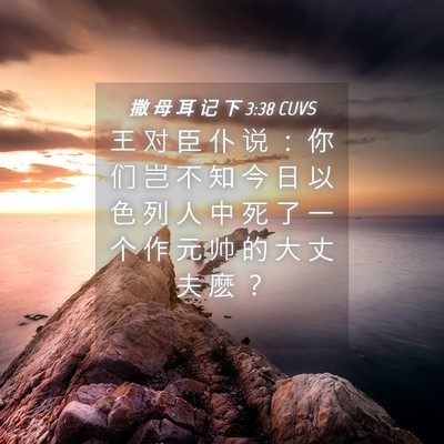 Picture 04 - 撒 母 耳 记 下 3:38 CUVS - 王 对 臣 仆 说 ： 你 们 岂 不 知 今 - Bible Verse Picture