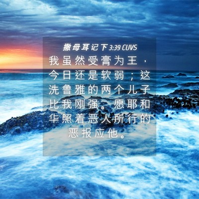 Picture 04 - 撒 母 耳 记 下 3:39 CUVS - 我 虽 然 受 膏 为 王 ， 今 日 还 是 - Bible Verse Picture