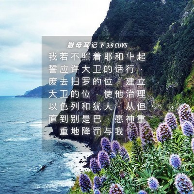 Picture 04 - 撒 母 耳 记 下 3:9 CUVS - 我 若 不 照 着 耶 和 华 起 誓 应 许 - Bible Verse Picture