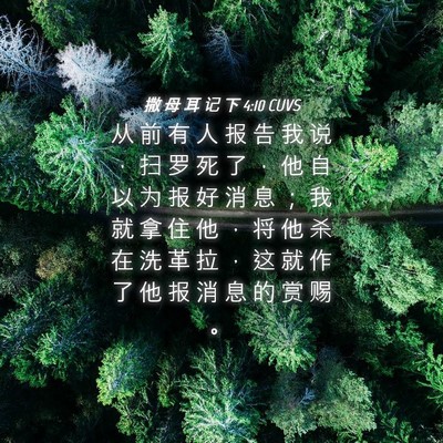 Picture 04 - 撒 母 耳 记 下 4:10 CUVS - 从 前 有 人 报 告 我 说 ， 扫 罗 死 - Bible Verse Picture