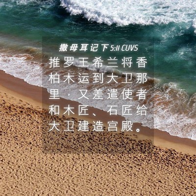 Picture 04 - 撒 母 耳 记 下 5:11 CUVS - 推 罗 王 希 兰 将 香 柏 木 运 到 大 - Bible Verse Picture