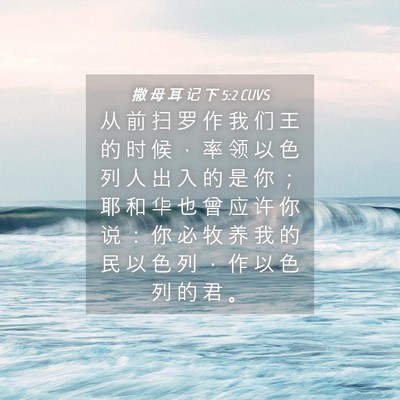 Picture 04 - 撒 母 耳 记 下 5:2 CUVS - 从 前 扫 罗 作 我 们 王 的 时 候 ， - Bible Verse Picture