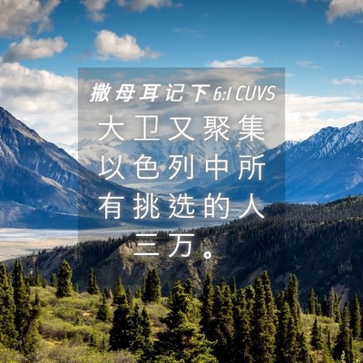 Picture 04 - 撒 母 耳 记 下 6:1 CUVS - 大 卫 又 聚 集 以 色 列 中 所 有 挑 - Bible Verse Picture