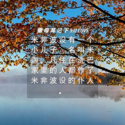 Picture 04 - 撒 母 耳 记 下 9:12 CUVS - 米 非 波 设 有 一 个 小 儿 子 ， 名 - Bible Verse Picture