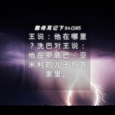 Picture 04 - 撒 母 耳 记 下 9:4 CUVS - 王 说 ： 他 在 哪 里 ？ 洗 巴 对 王 - Bible Verse Picture