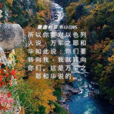 Picture 04 - 撒 迦 利 亚 书 1:3 CUVS - 所 以 你 要 对 以 色 列 人 说 ， 万 - Bible Verse Picture